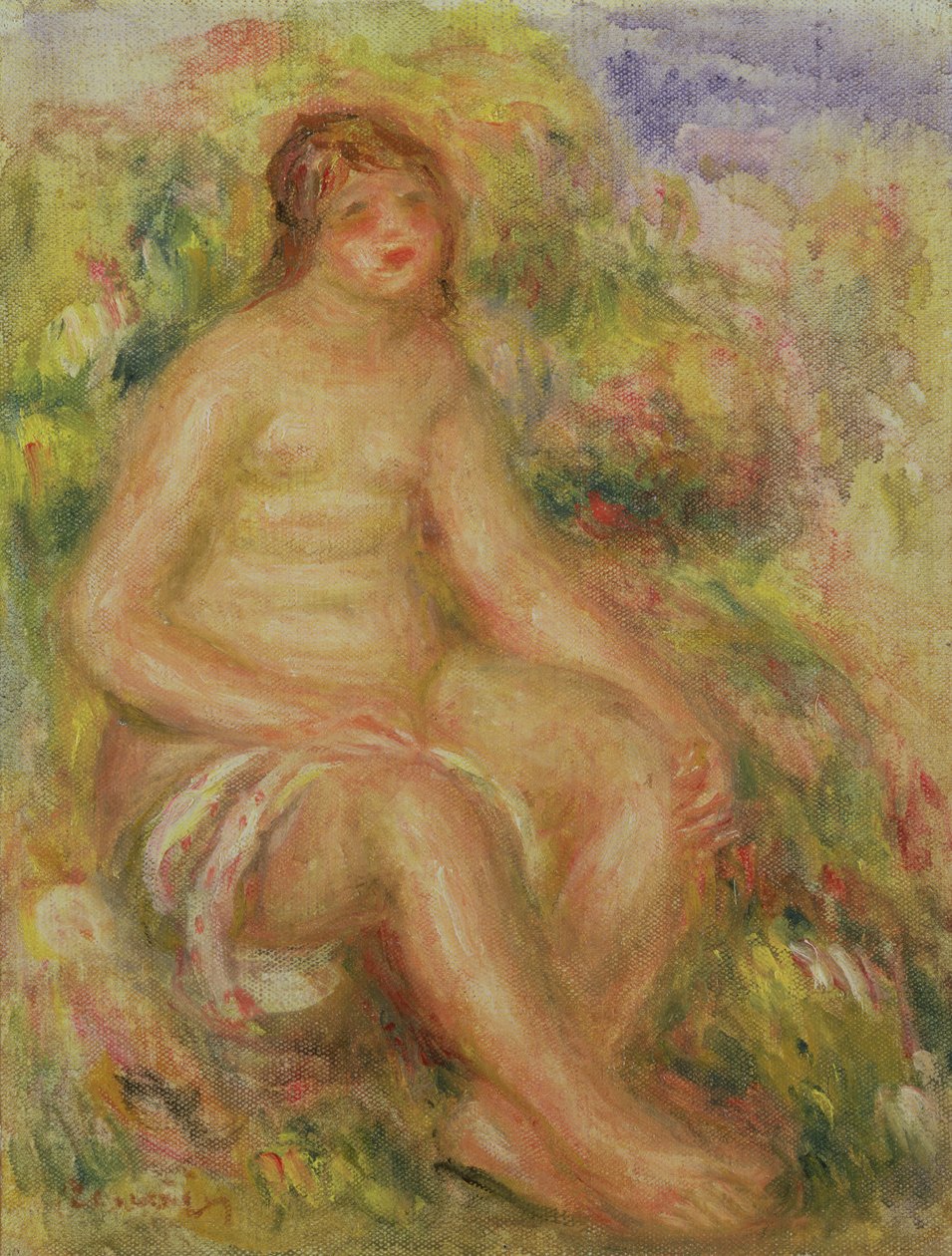 Manzarada Oturan Çıplak by Pierre Auguste Renoir