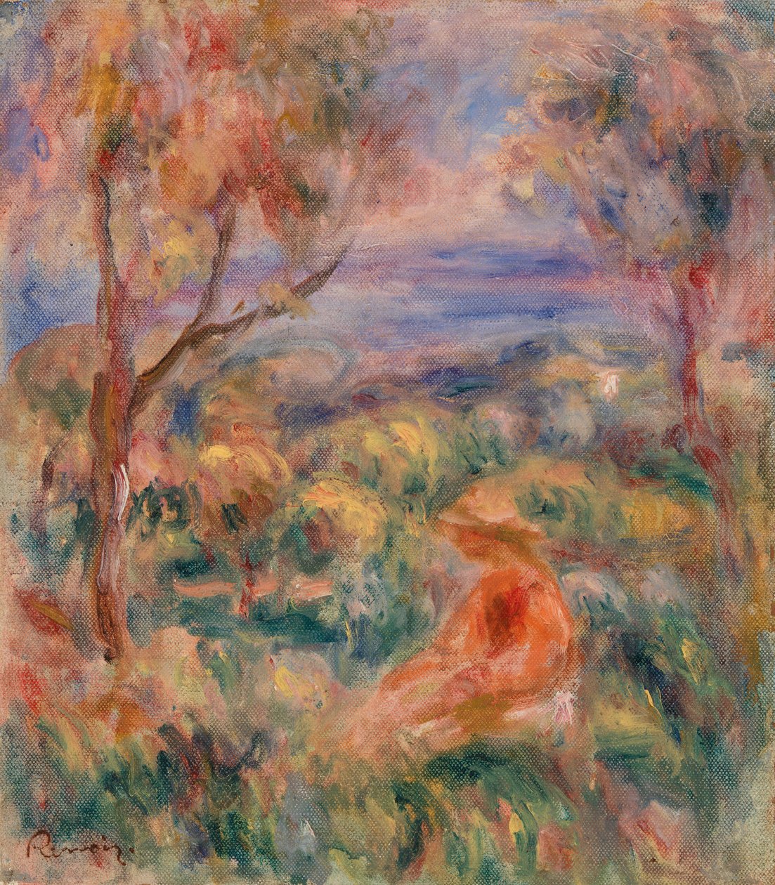 Uzakta Deniz Oturan Kadın (Femme assise au bord de la mer) by Pierre Auguste Renoir