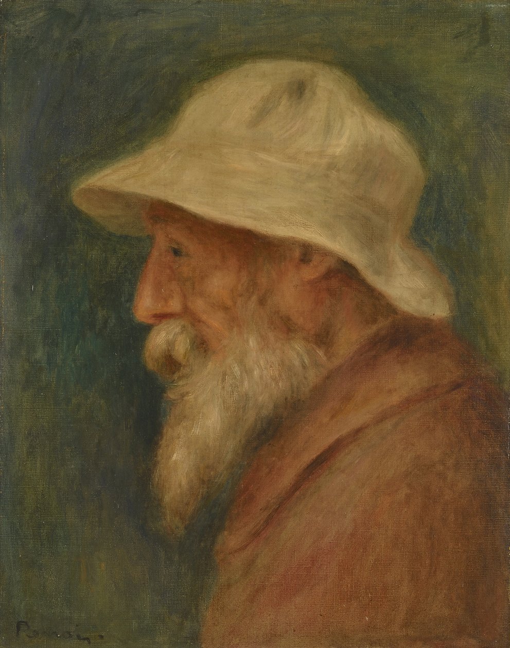 Beyaz şapkalı otoportre, 1910 by Pierre Auguste Renoir