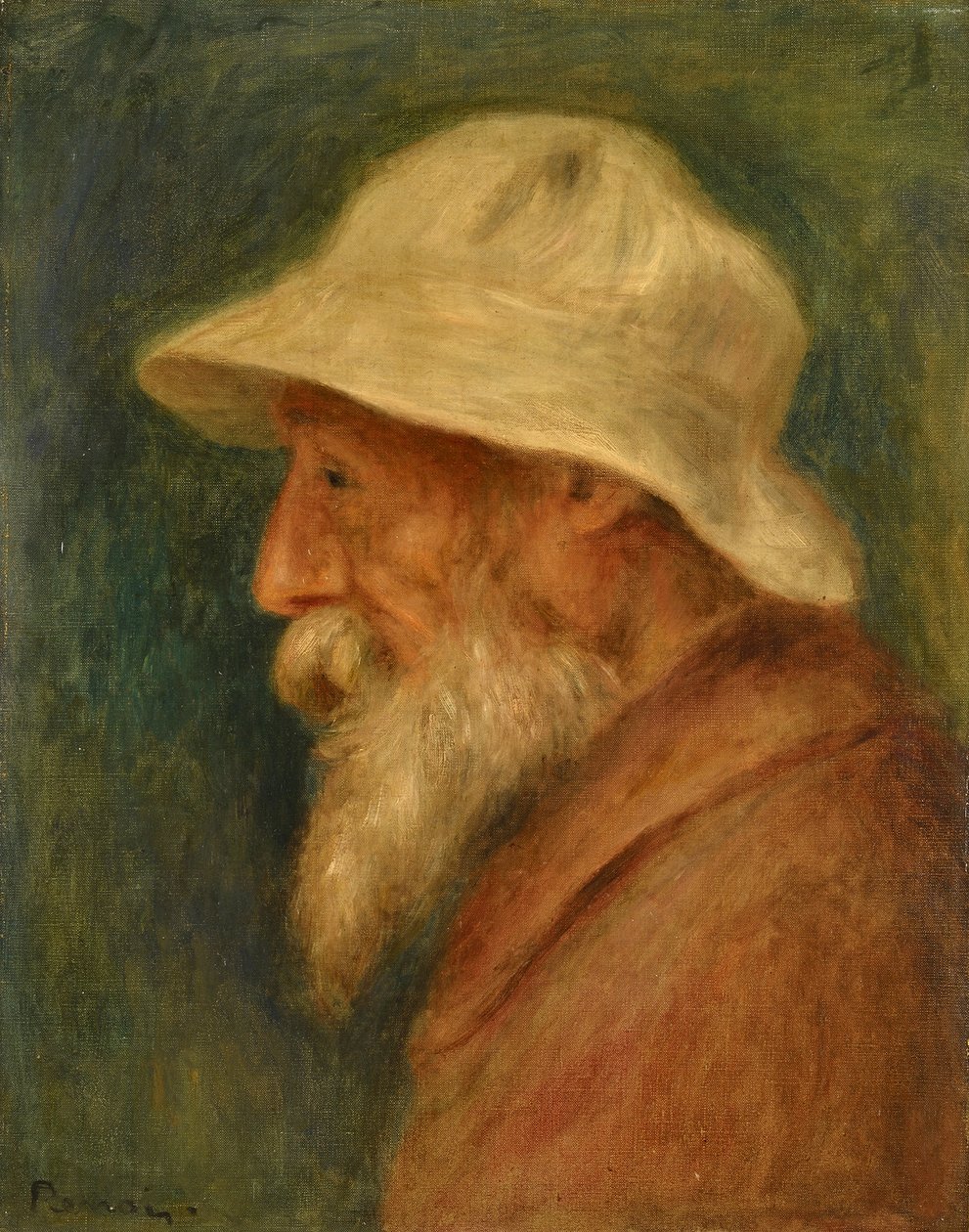 Beyaz şapkalı otoportre, Renoir, Pierre Auguste (1841-1919) by Pierre Auguste Renoir