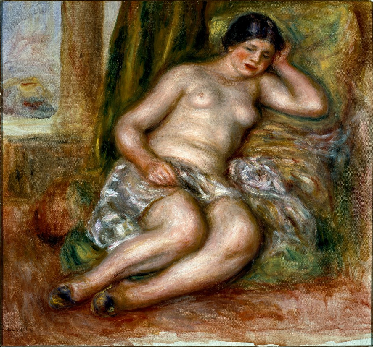 Uyuyan odalık veya terlik Odalık. Resim Pierre Auguste Renoir (Pierre-Auguste) by Pierre Auguste Renoir
