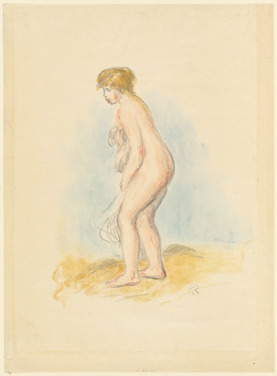 Ayakta Kadın Yıkanan by Pierre Auguste Renoir