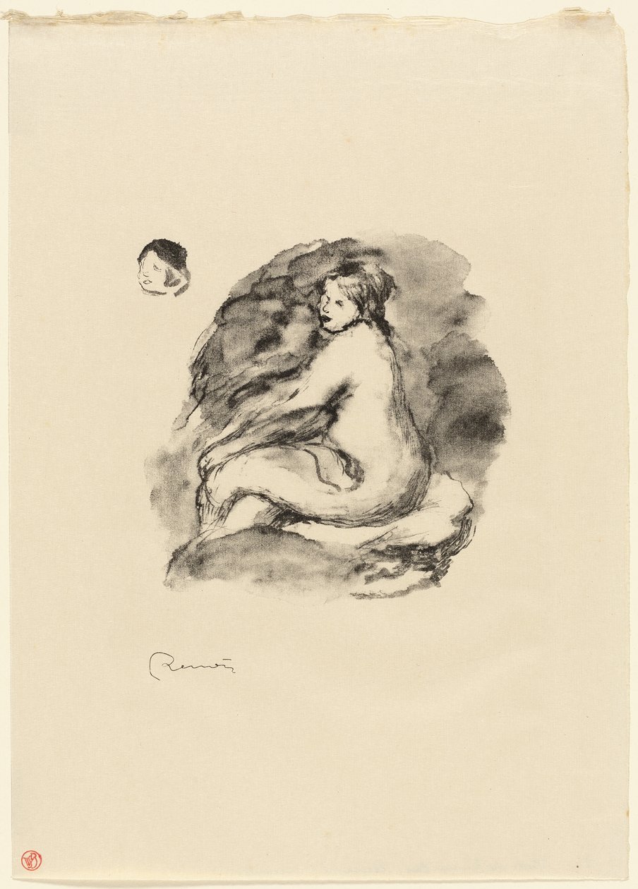 Oturan Kadın Çıplak Çalışması, Varyant by Pierre Auguste Renoir