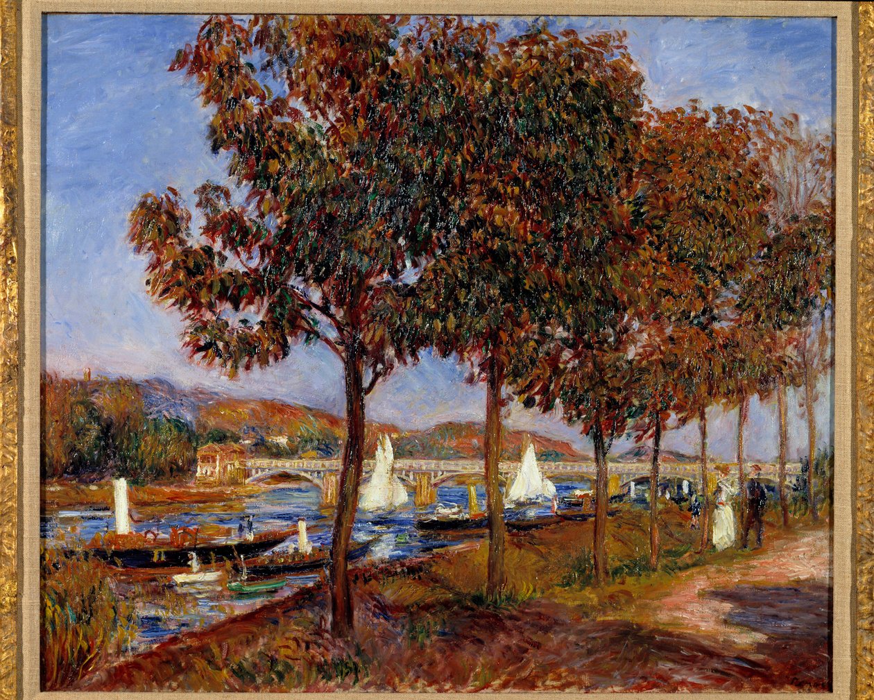 Argenteuil Köprüsü. Pierre Auguste Renoir'in (1841-1919) tablosu by Pierre-Auguste Renoir