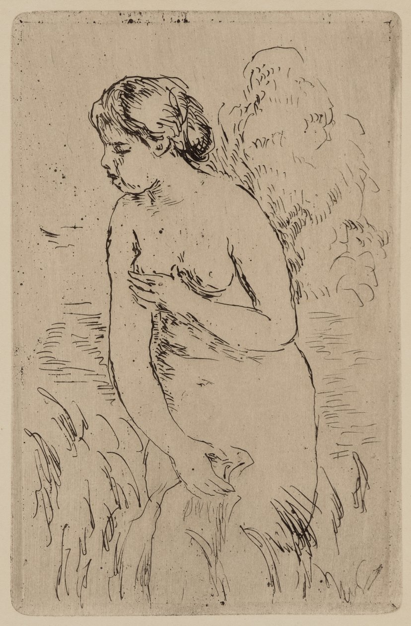The Bather, c.1890 (kağıt üzerine mürekkep gravür) by Pierre Auguste Renoir