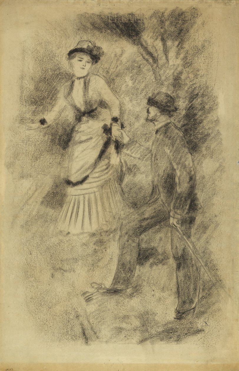 Zirveden İniş: Jean Martin Steadies Hélène, Bankacının Kızı, 1881 by Pierre Auguste Renoir