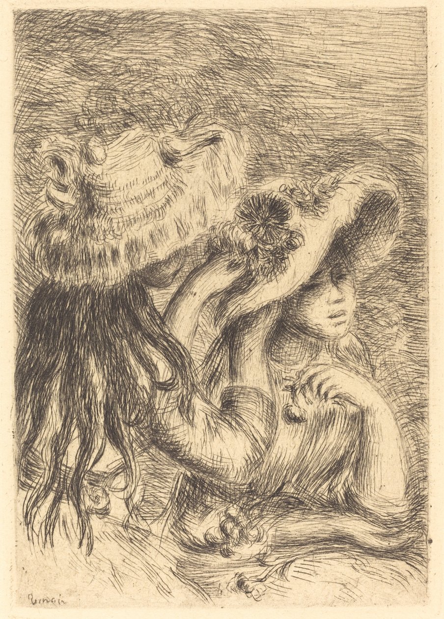 Şapka İğnesi Şapka iğnesi, 1894. by Pierre Auguste Renoir