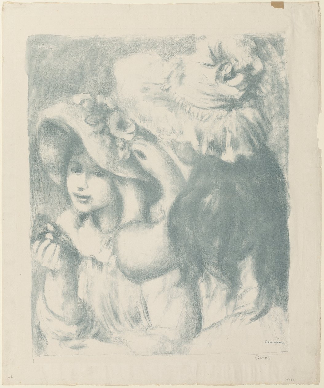 Sabitlenmiş Şapka, ikinci plaka by Pierre Auguste Renoir