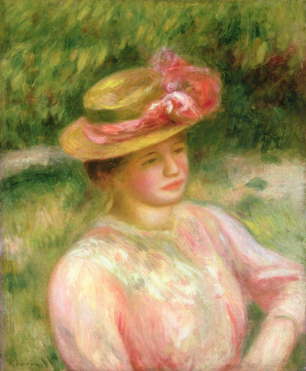 Hasır Şapka, 1895 by Pierre Auguste Renoir