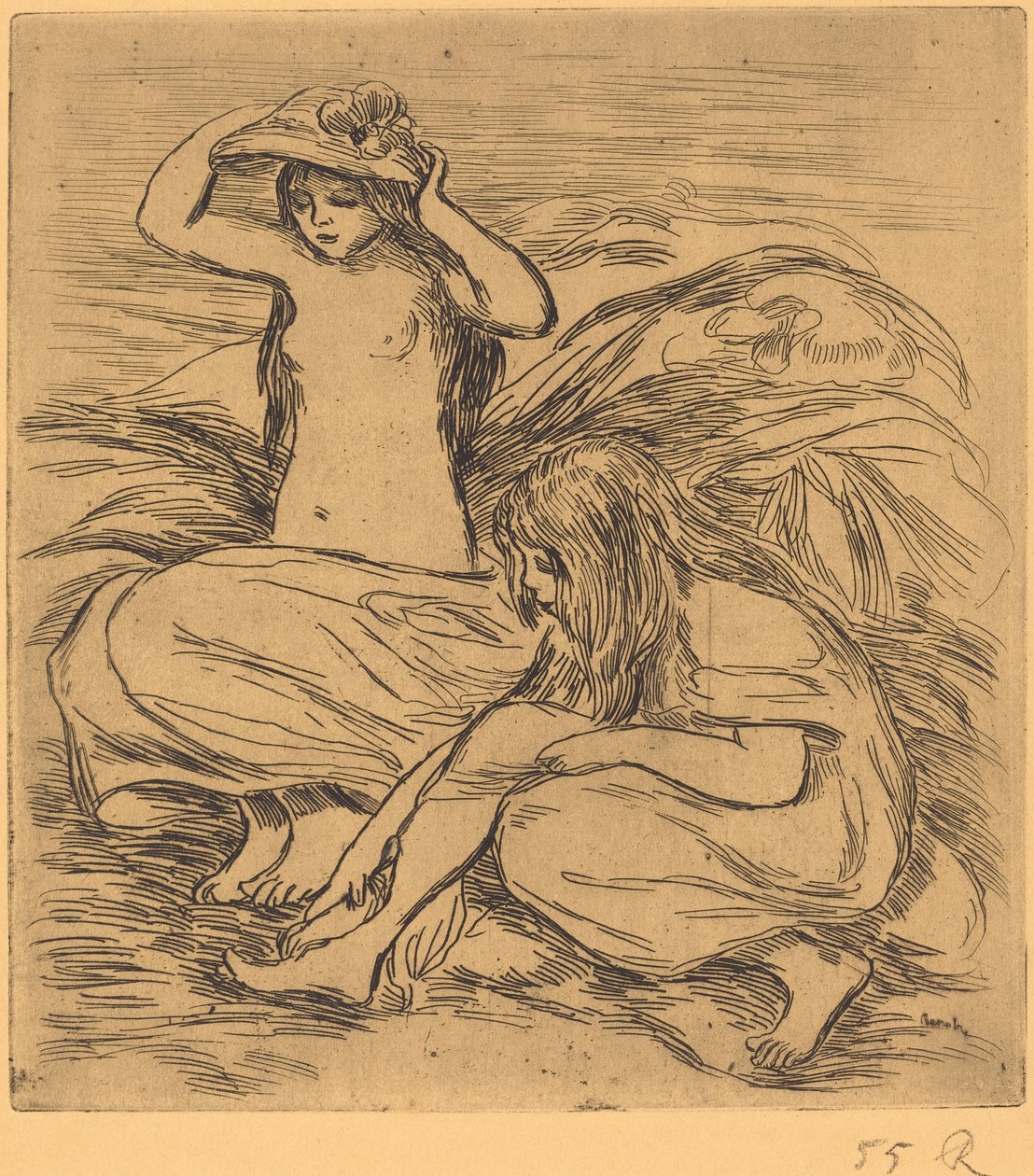 İki Yıkanan İki Yıkanan, 1895. by Pierre Auguste Renoir