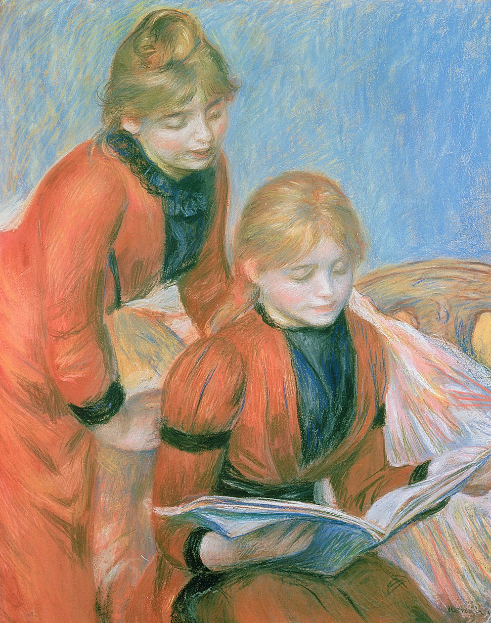 İki Kızkardeş (pastel) by Pierre Auguste Renoir