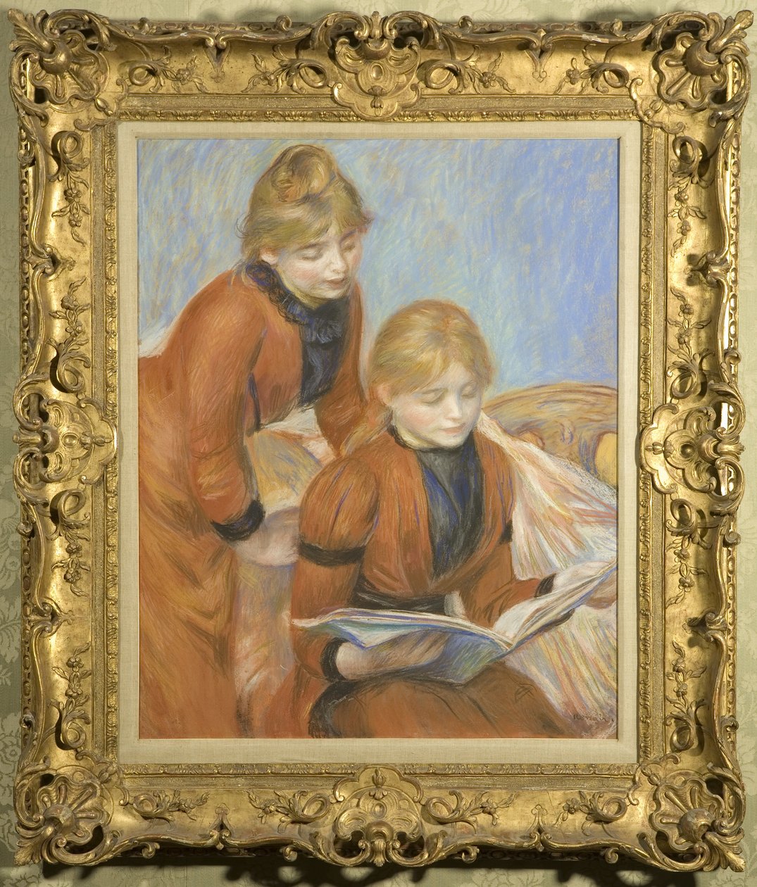 İki Kız Kardeş, 1889 dolayları (kağıt üzerinde pastel) by Pierre Auguste Renoir