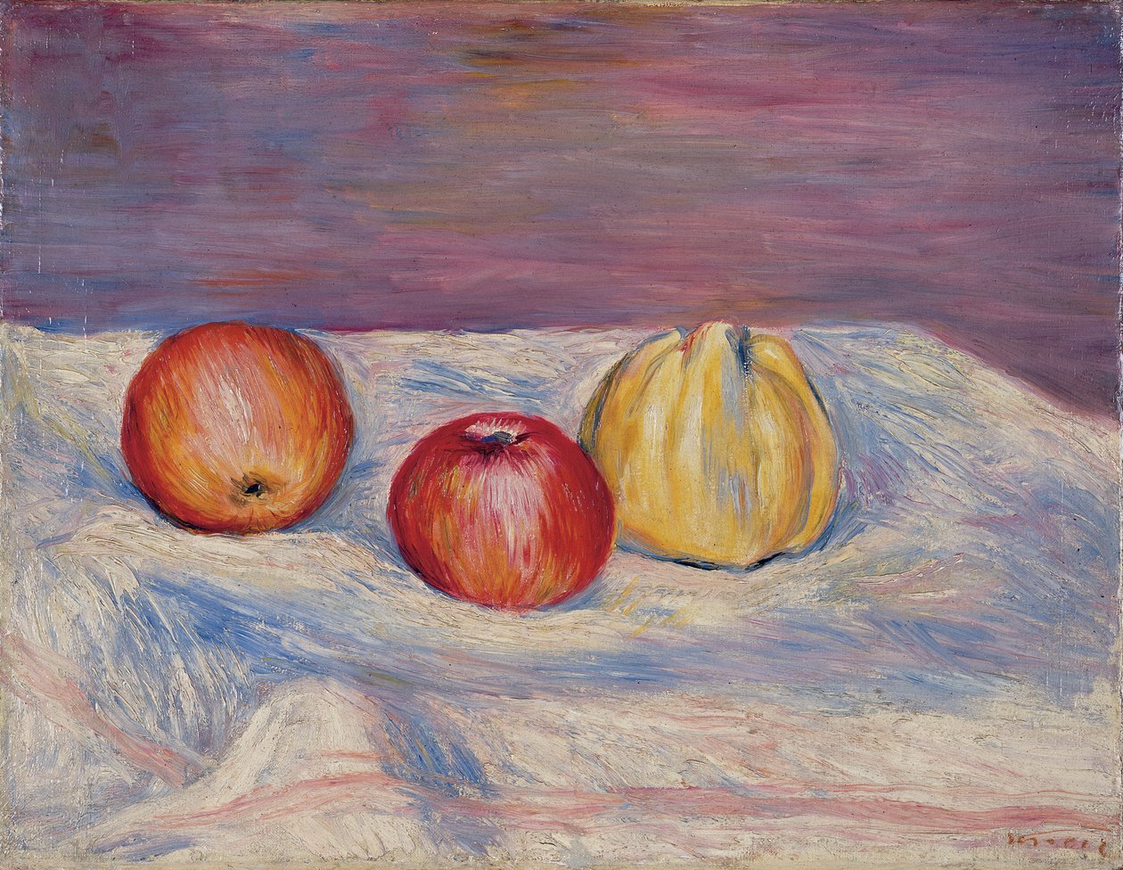 İki Elma ve Bir Ayva; İki elma ve bir ayva, 1900 dolayları by Pierre Auguste Renoir
