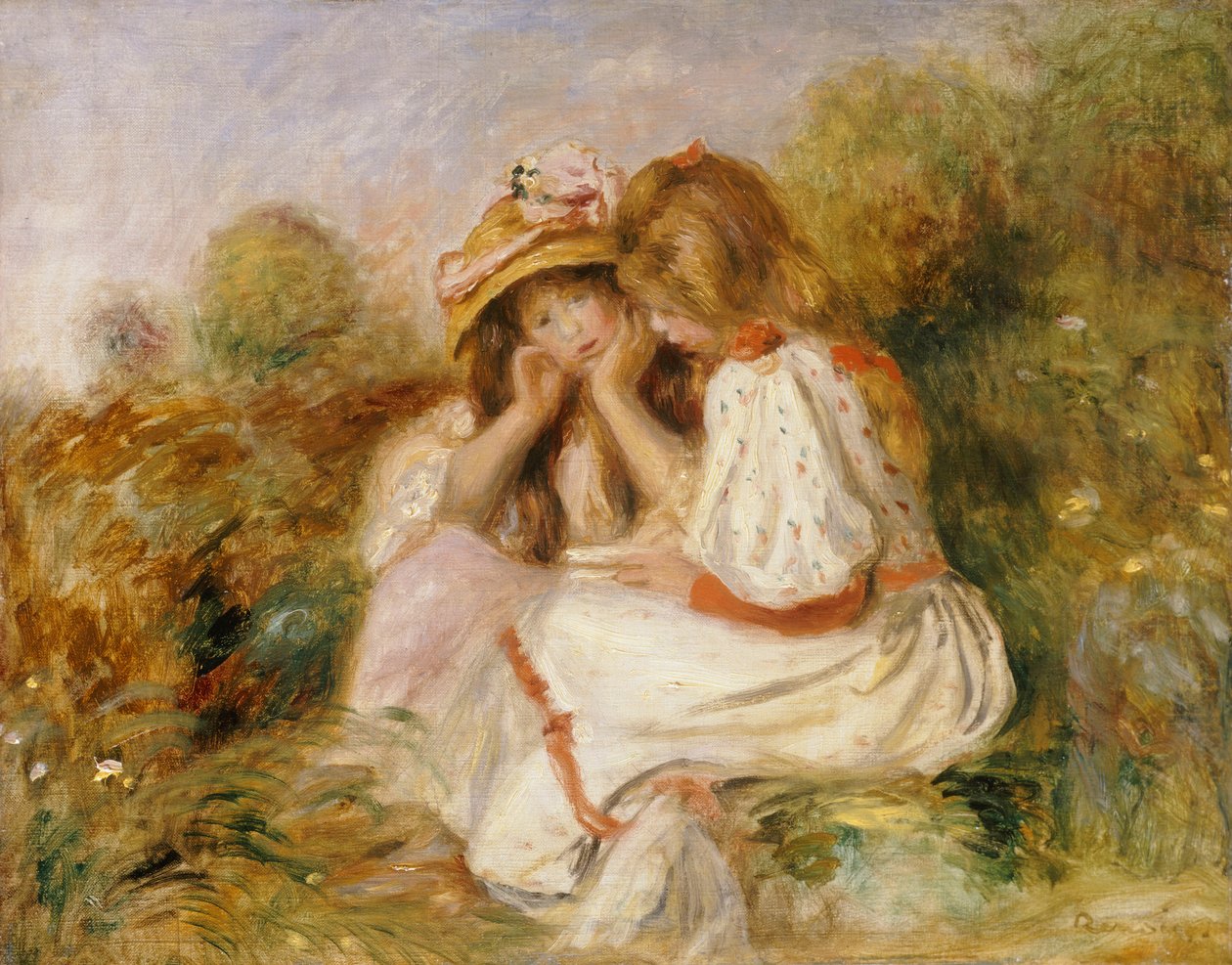 İki Kız, 1890 dolayları by Pierre-Auguste Renoir
