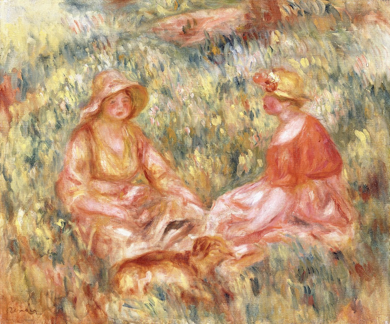 Çimlerde İki Kadın, c.1910 by Pierre Auguste Renoir