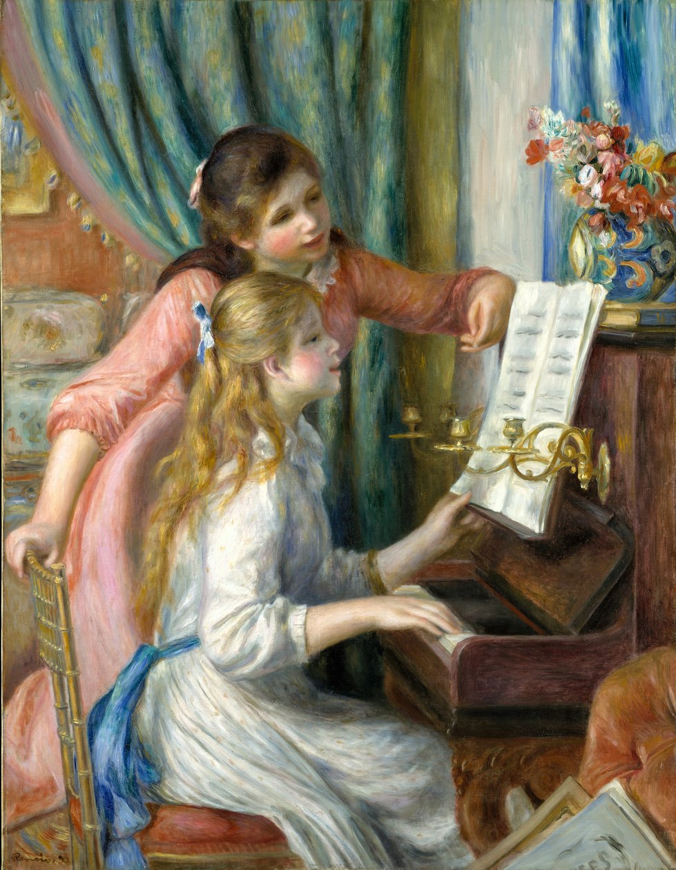 Piyanoda İki Genç Kız, 1892. by Pierre Auguste Renoir