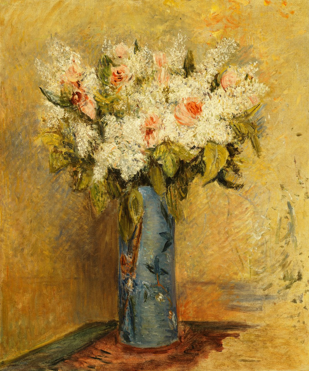 Zambaklar ve Güllerden Vazo, 1870 dolayları by Pierre Auguste Renoir