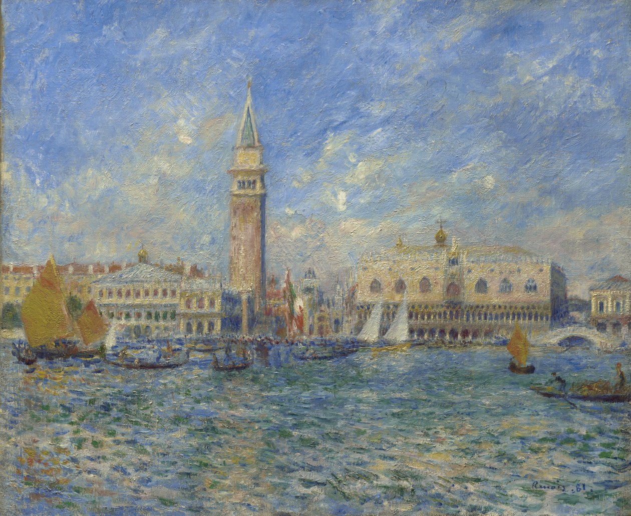 Venedik, Doge Sarayı by Pierre Auguste Renoir