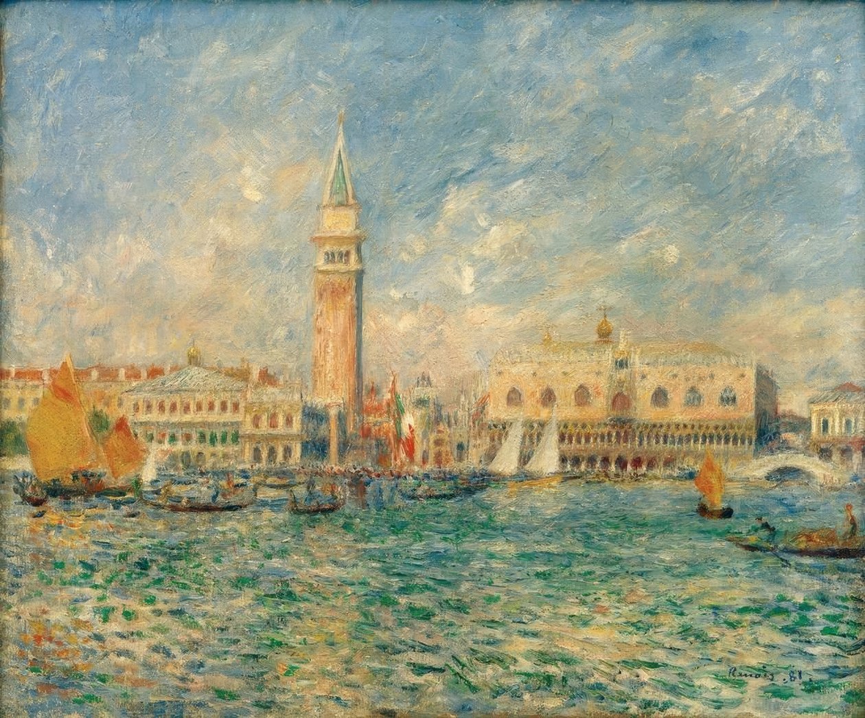 Venedik manzarası (Doge Sarayı) by Pierre Auguste Renoir