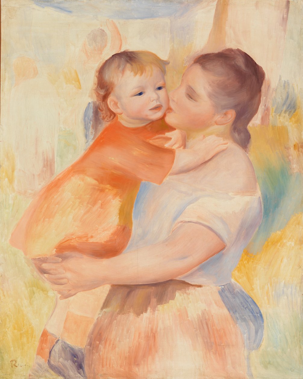çamaşırcı kadın ve çocuk by Pierre Auguste Renoir