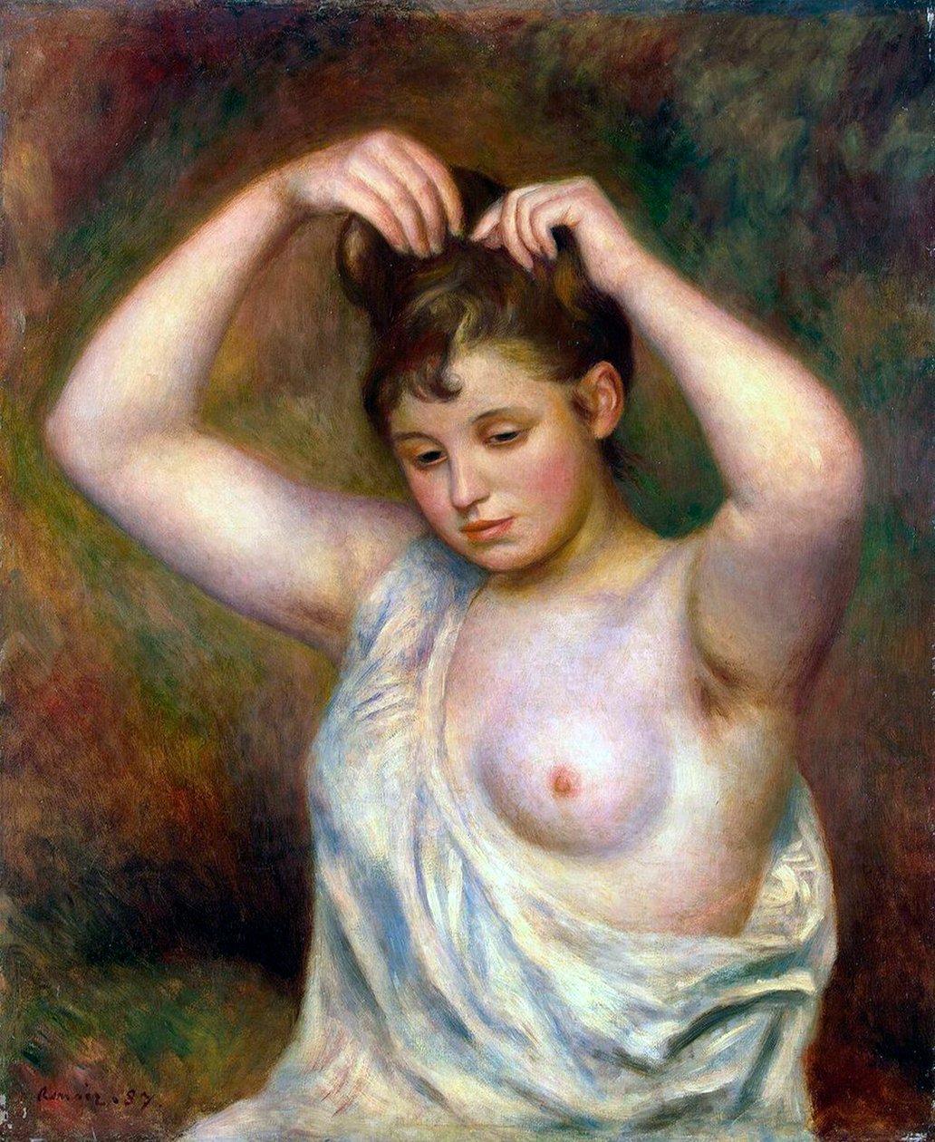 Saçını Düzenleyen Kadın, 1887. by Pierre Auguste Renoir