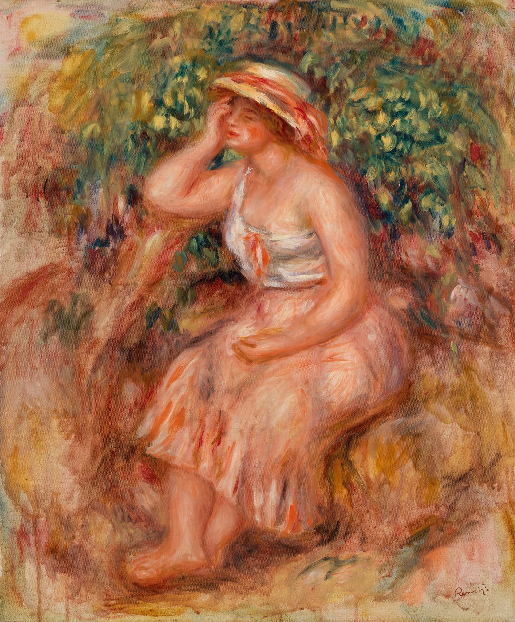 kadin, hayal kurma by Pierre Auguste Renoir