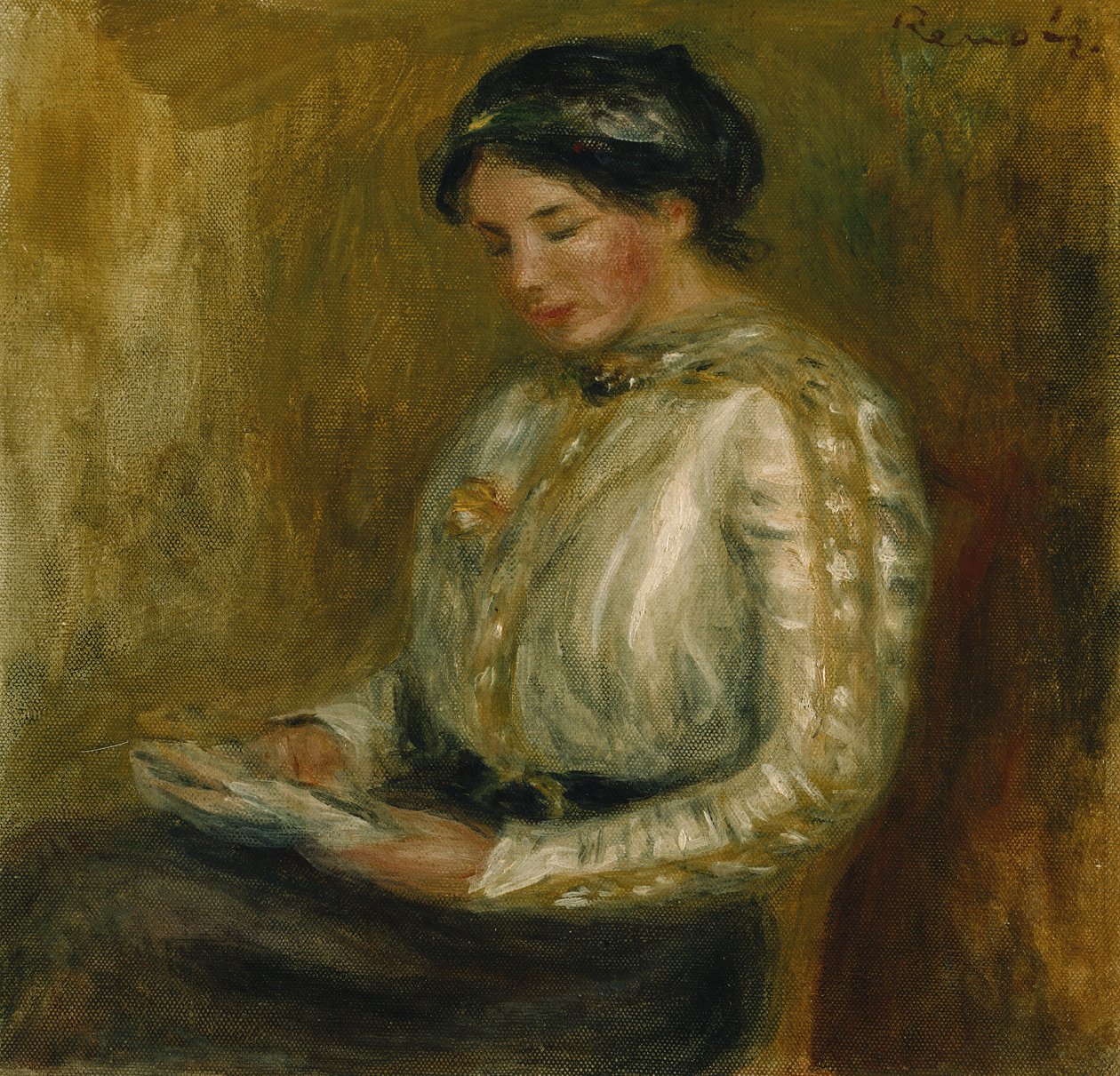 kadın okuma by Pierre Auguste Renoir