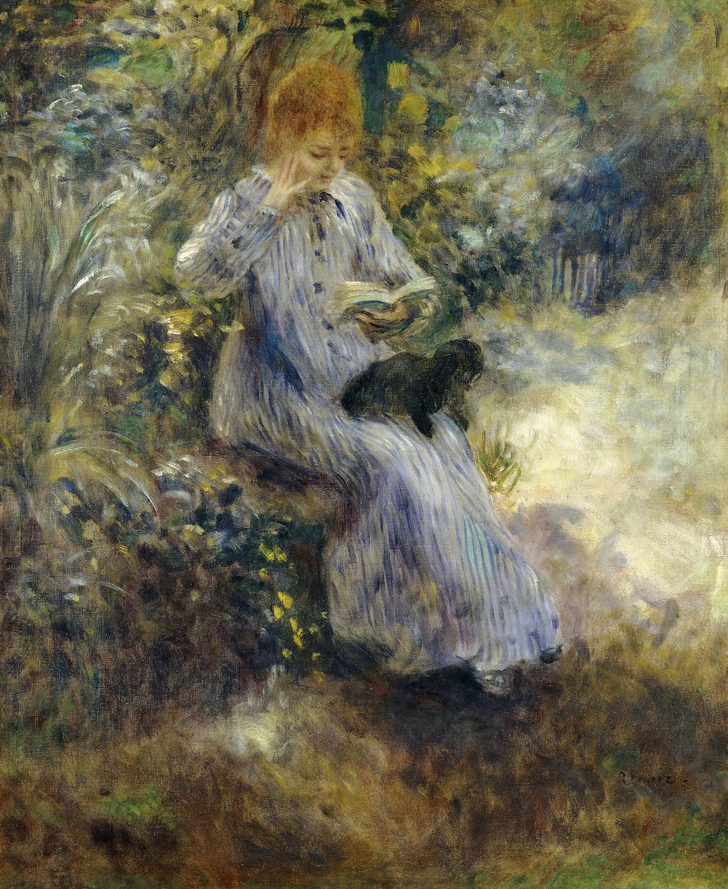 Kadın ve Kara Köpek; Kara Köpekli Kadın, 1874 by Pierre Auguste Renoir