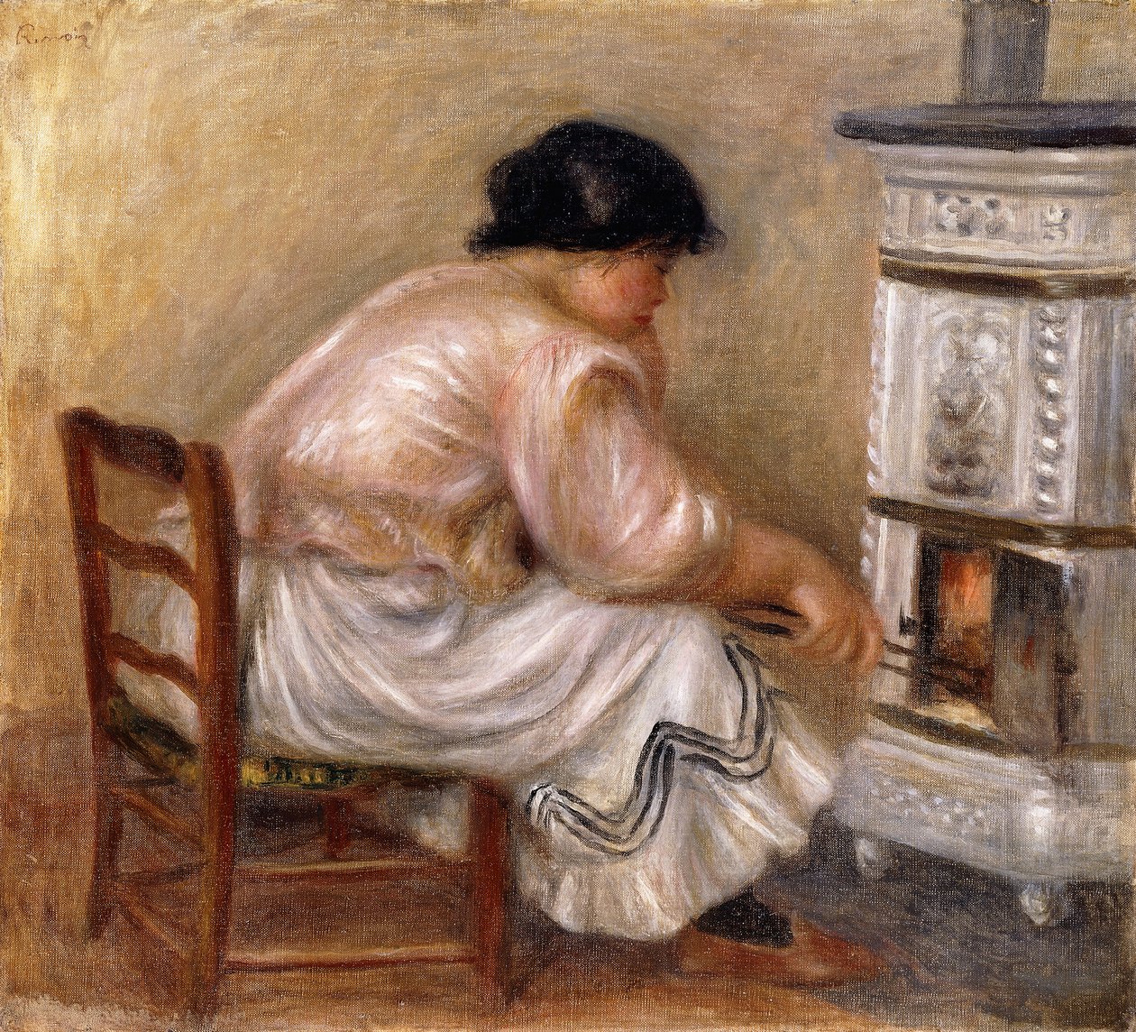 Sobanın Köşesindeki Kadın; Femme au Coin du Poele, 1912 by Pierre Auguste Renoir