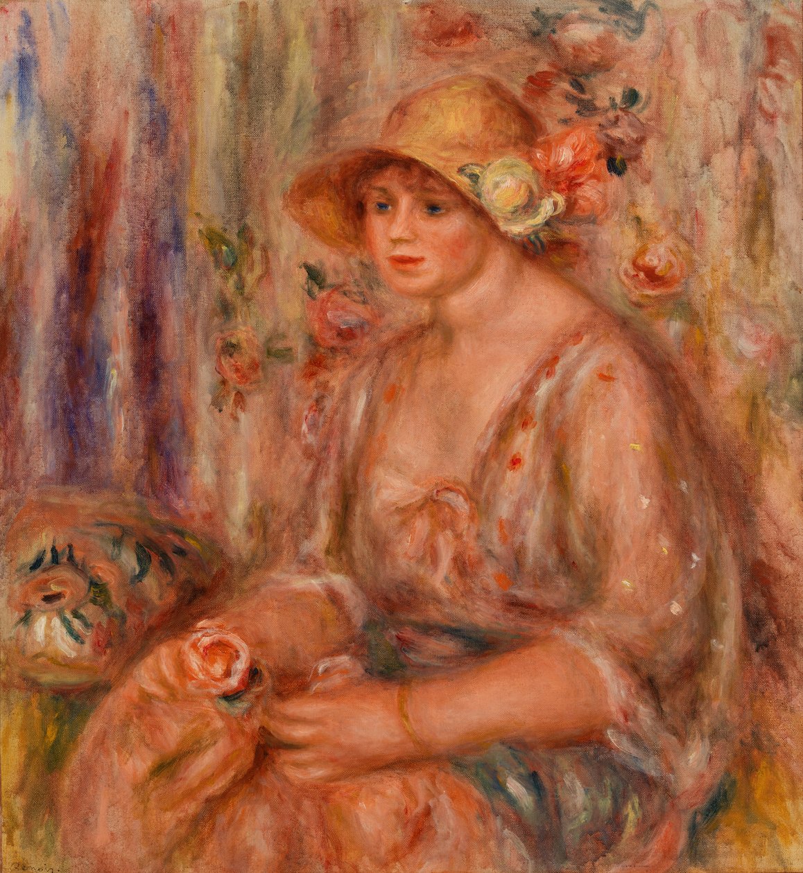 Müslin Elbiseli Kadın by Pierre Auguste Renoir