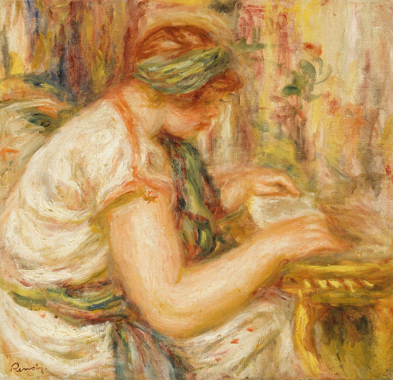 Arap Bluzlu Kadın Okuma by Pierre Auguste Renoir