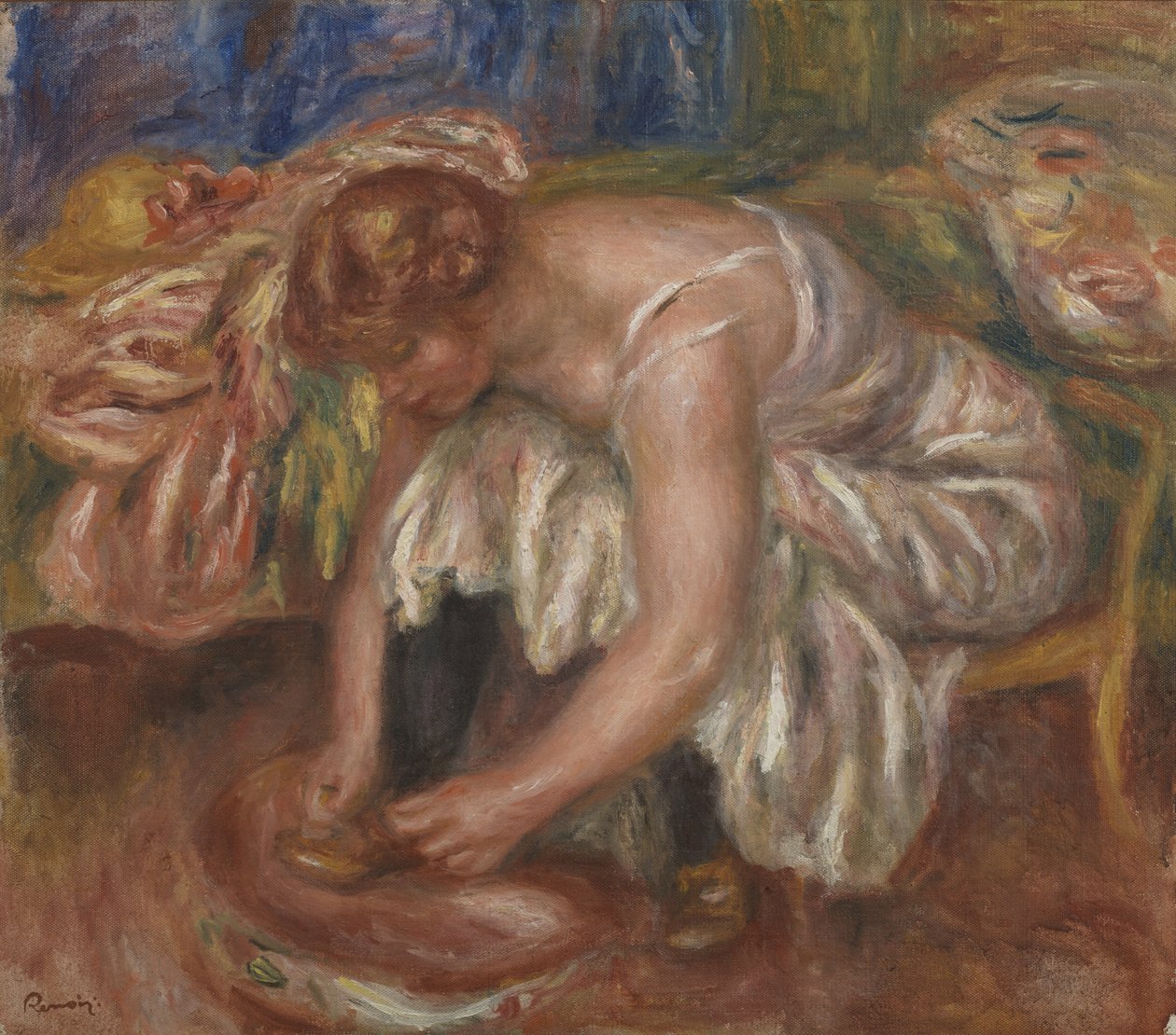 Ayakkabısını Bağlayan Kadın, C.1918 by Pierre Auguste Renoir