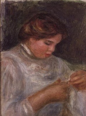 Makaslı kadın by Pierre Auguste Renoir