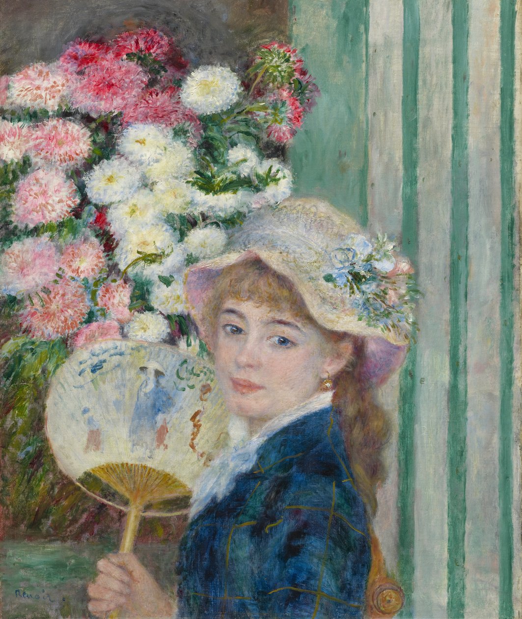 Yelpazeli Kadın, 1879 dolayları by Pierre Auguste Renoir
