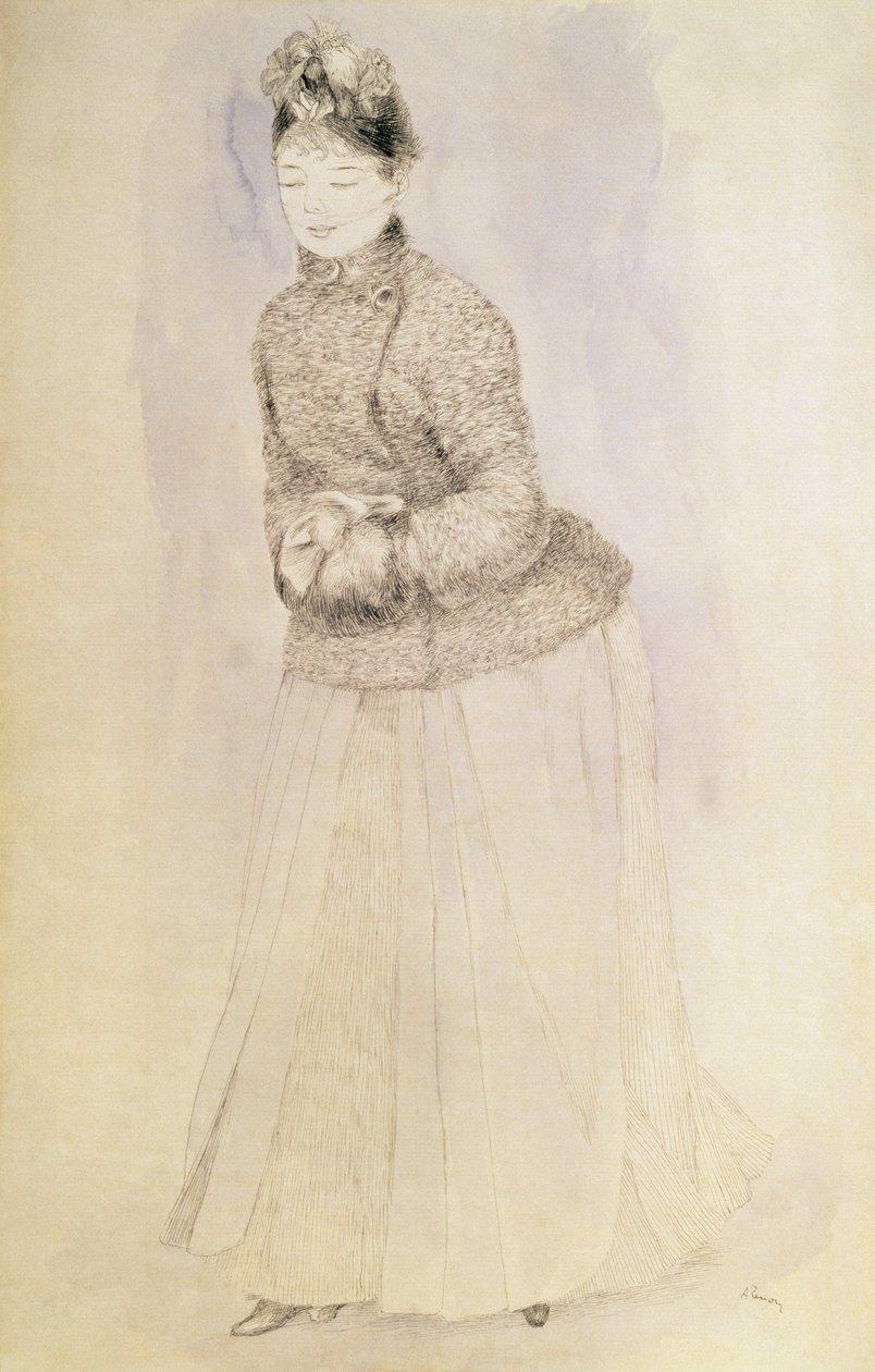 manşonlu kadın by Pierre Auguste Renoir