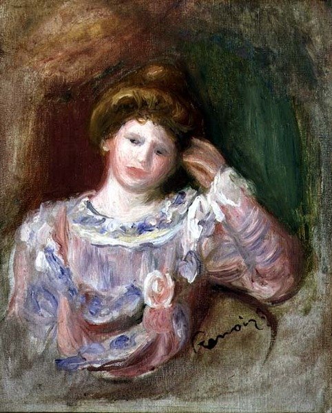 Başı Elinde Kadın, 1907 dolayları (tuval üzerine yağlı boya) by Pierre Auguste Renoir