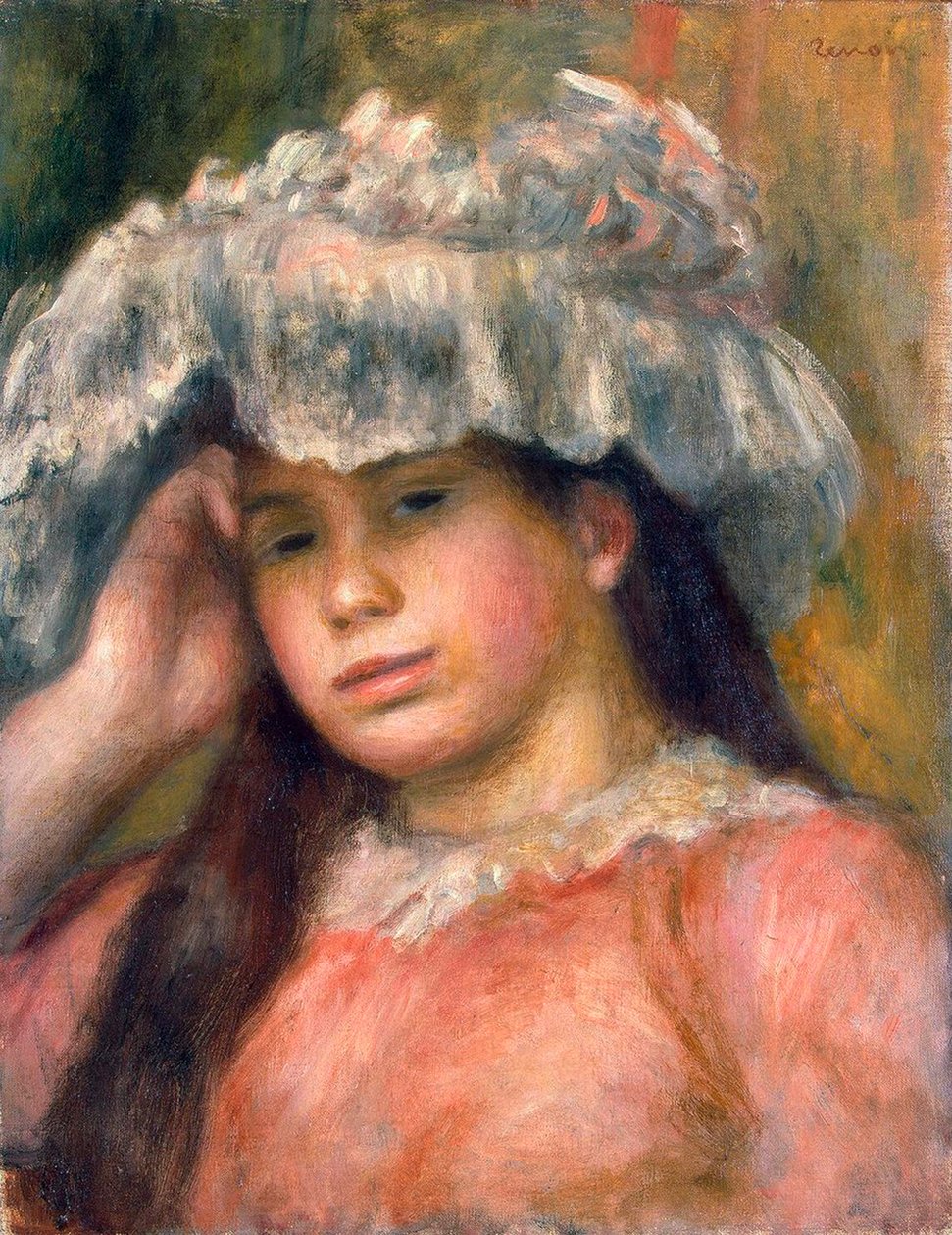 Şapkalı Genç Kız, 1892-1894. by Pierre Auguste Renoir