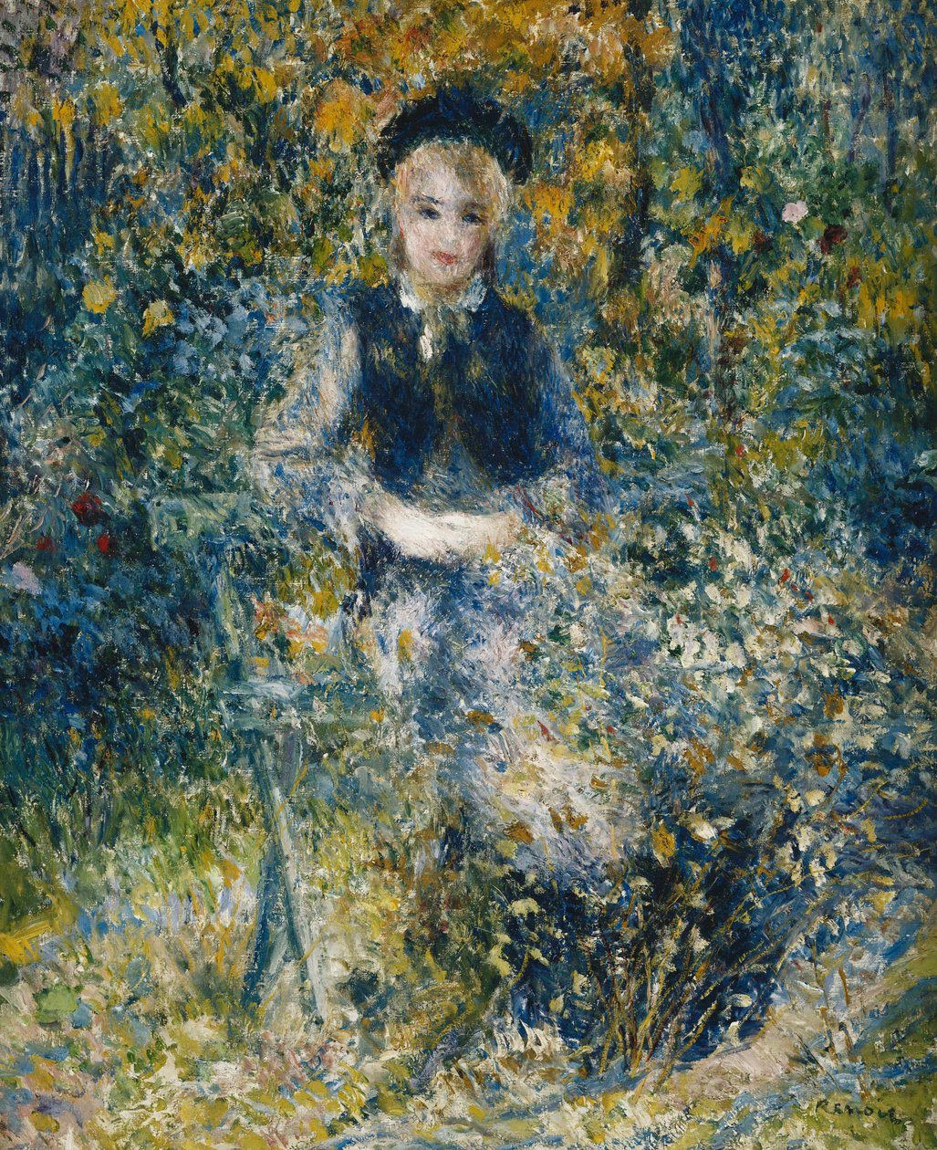 Bankta Genç Kız; Banktaki Genç Kız, 1875 by Pierre Auguste Renoir