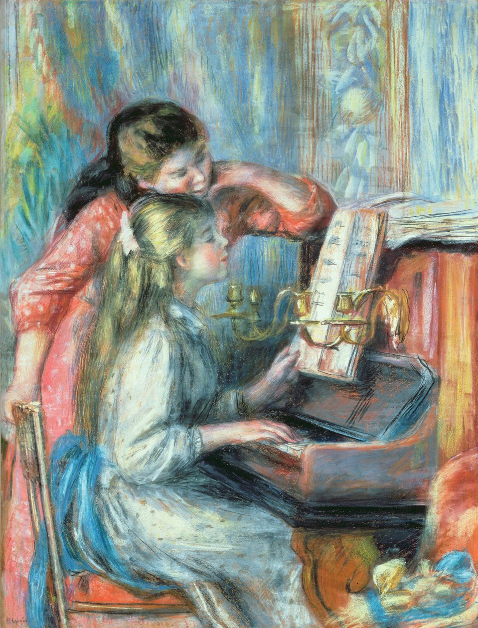 Piyanoda Genç Kızlar, 1892 (guaş) by Pierre Auguste Renoir