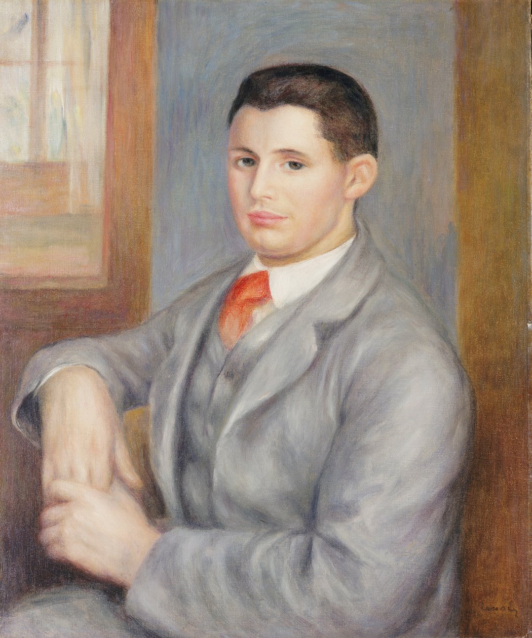 Kırmızı Kravatlı Genç Adam, 1890 by Pierre Auguste Renoir