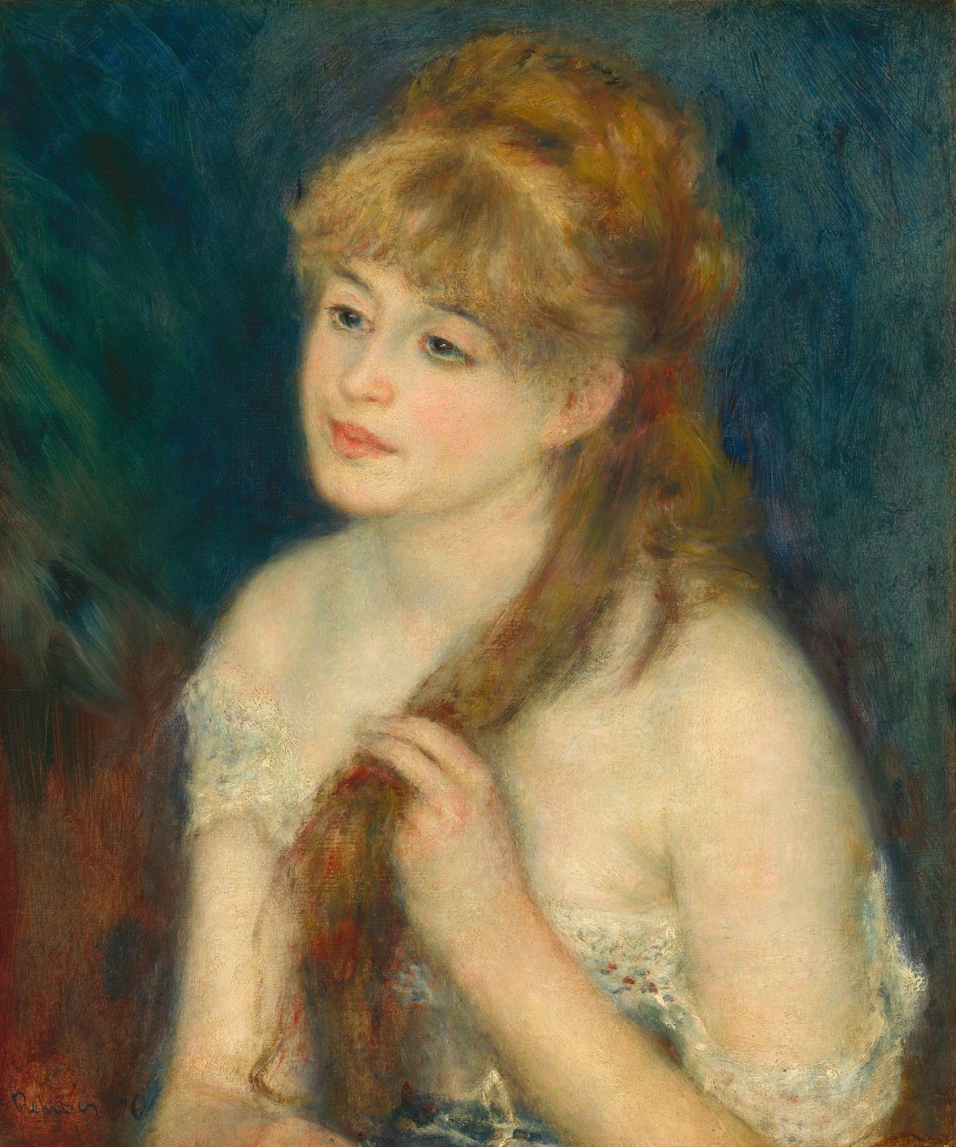 Saçlarını Örten Genç Kadın, 1876 by Pierre Auguste Renoir