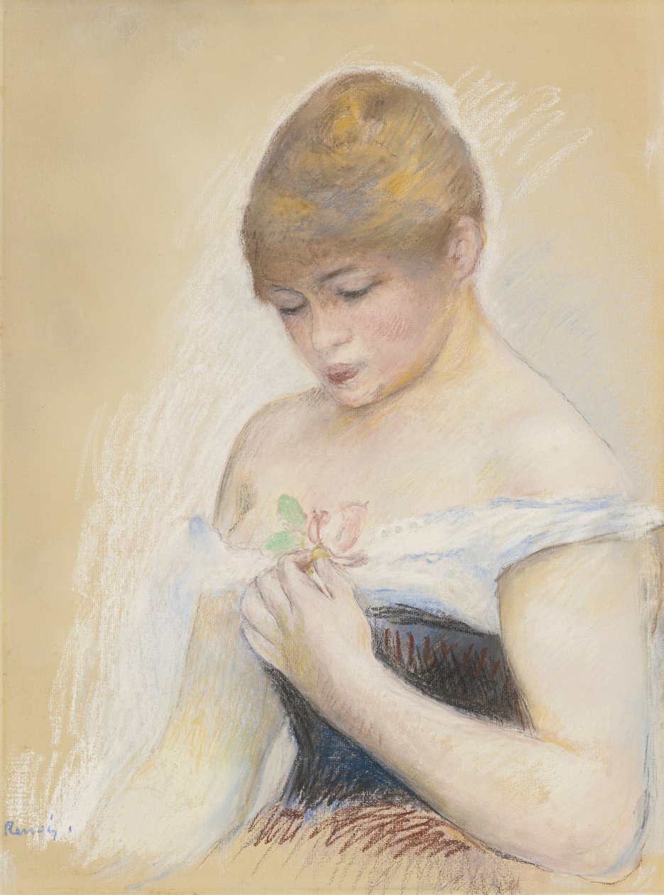 Çiçek Tutan Genç Kadın. Aktris Jeanne Samary