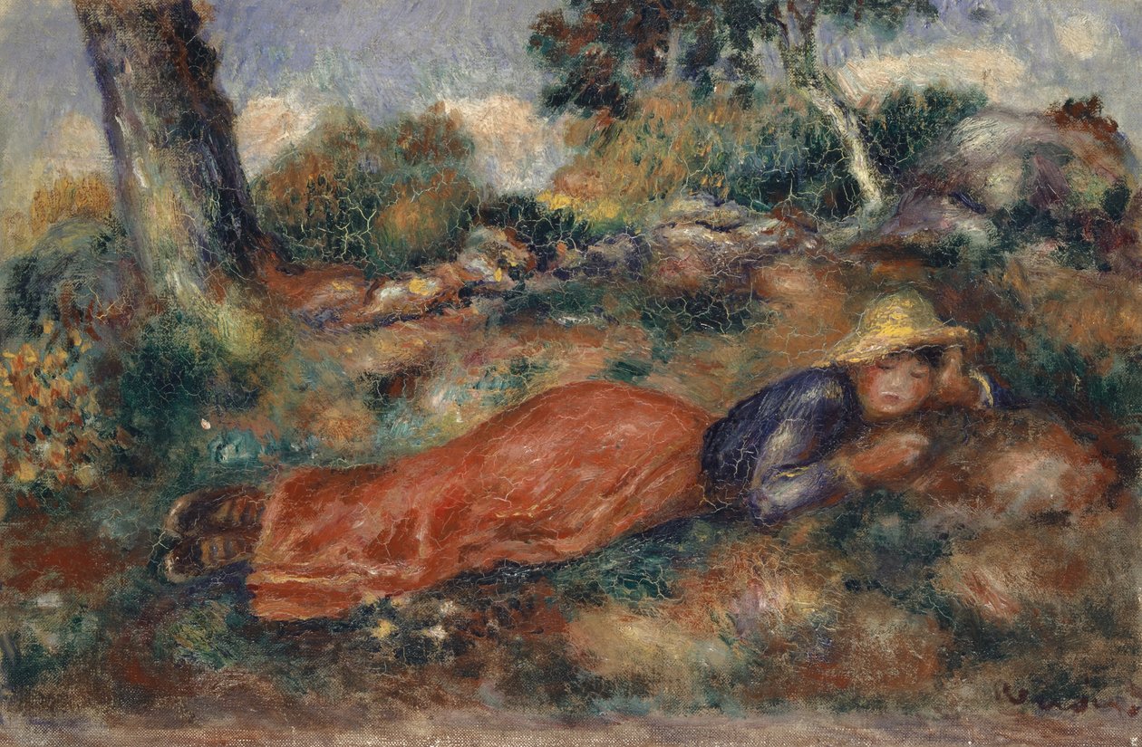 Çimlerde Yatan Genç Kadın, 1890-95 by Pierre Auguste Renoir