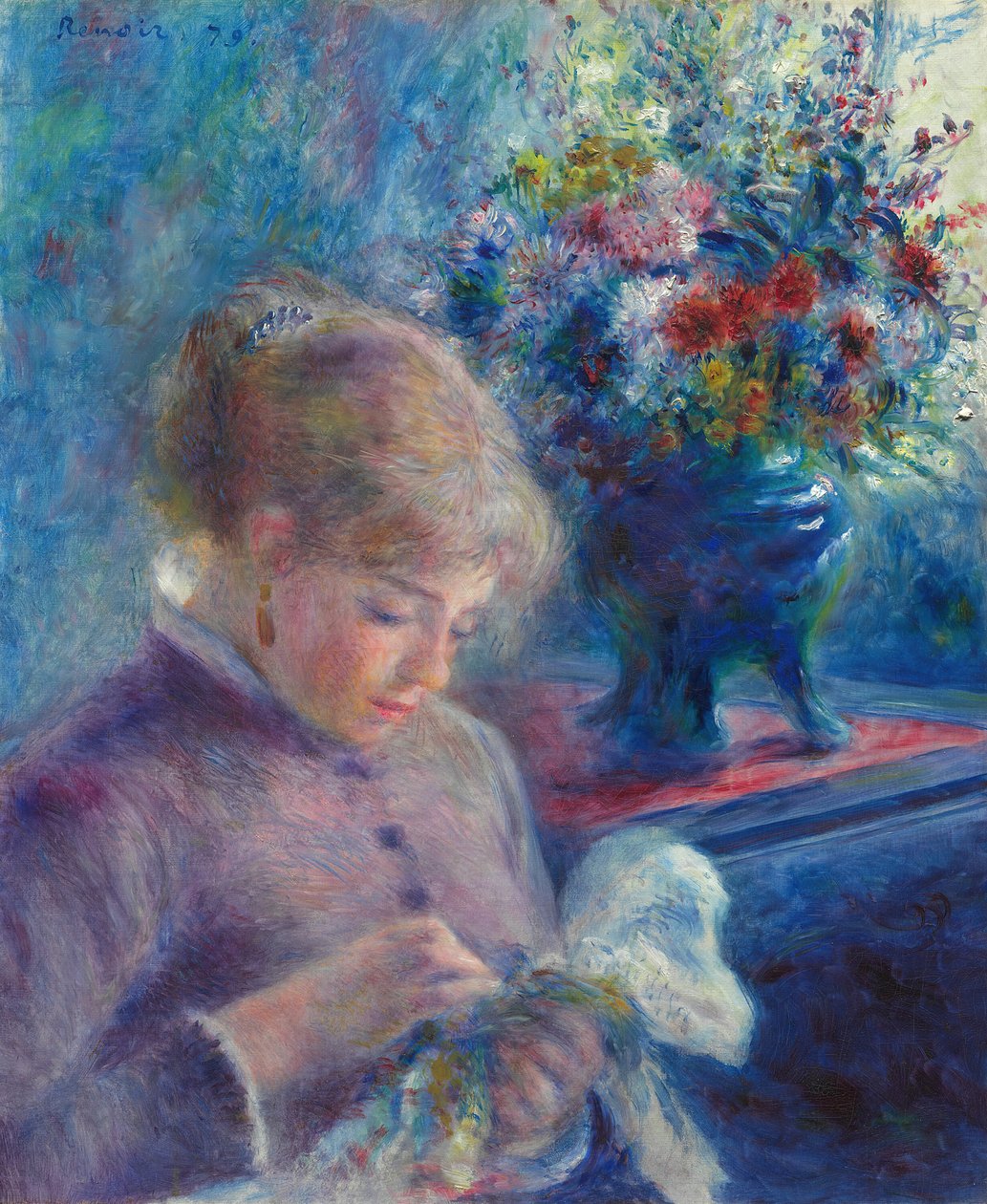 Genç Kadın Dikişi, 1879. by Pierre Auguste Renoir