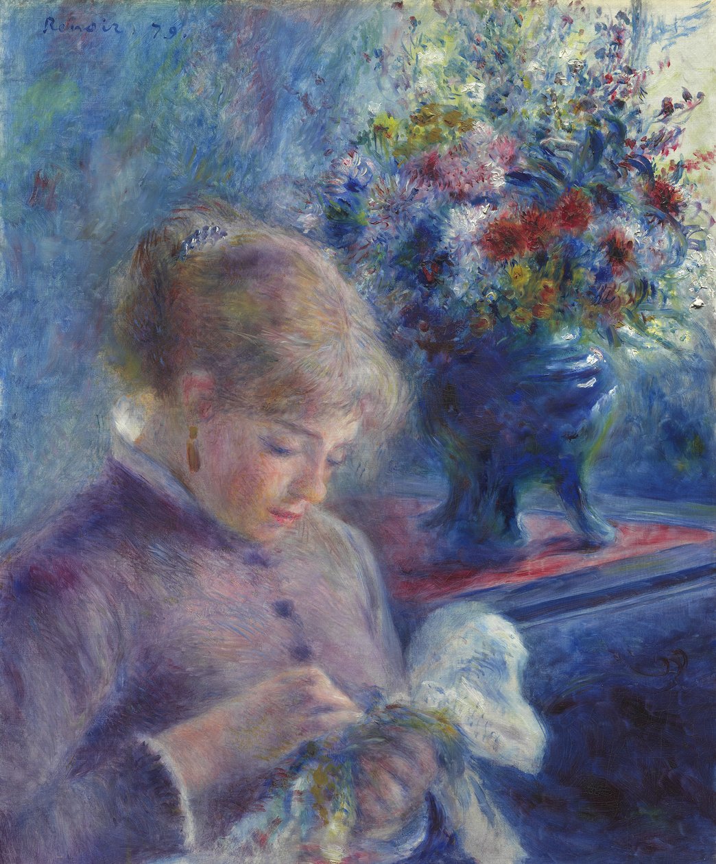 Genç Kadın Dikişi, 1879 by Pierre Auguste Renoir