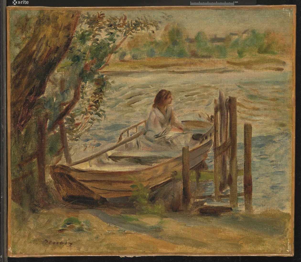 Teknede Genç Kadın by Pierre Auguste Renoir
