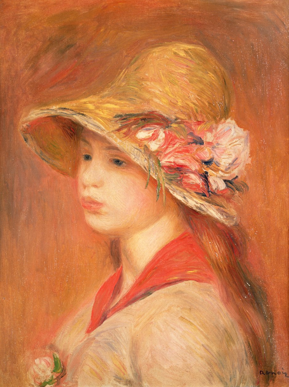 Şapkalı genç kadın by Pierre Auguste Renoir