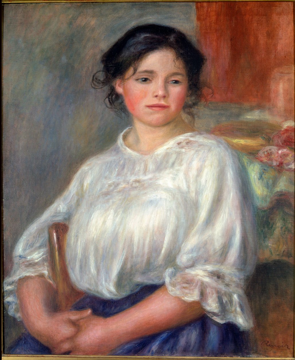 Oturan genç kız by Pierre Auguste Renoir
