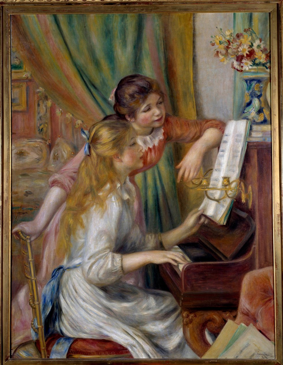Piyanoda genç kızlar by Pierre Auguste Renoir