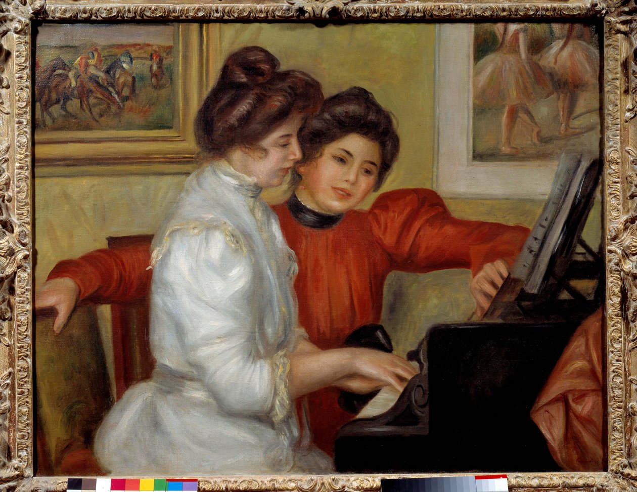 Yvonne ve Christine Lerolle piyanoda Resim Pierre Auguste Renoir (1841-1919) 1898 Güneş. 0.73x0.92 m Paris, Orangerie Müzesi - Yvonne ve Christine Lerolle piyanoda. Resim Pierre Auguste Renoir (1841-1919) 1898. 0.73 x 0.92 m. portakal M by Pierre Auguste Renoir
